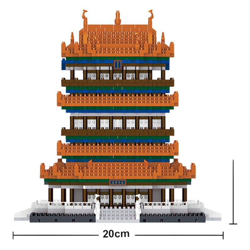 Diversión LZ8003 Grúa Amarilla Torre miniatura diamante pequeñas partículas ensambladas serie modelo de bloques construcción Juguetes