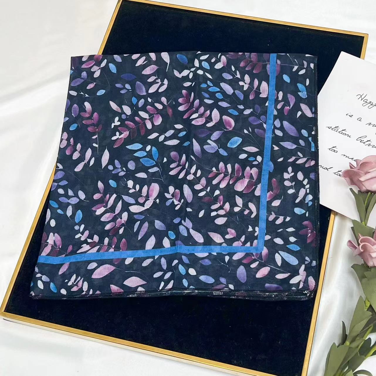 60g Weight Kerchief Classification Daily Occasion cotton and linen Material Flower Pattern Summer Season Women's Gender IG Style Style Women's IG Style Flower Cotton And Linen Kerchief 98