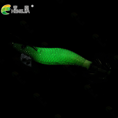 HENGJIA wholesale luminous shrimp white wooden shrimp boxed fake bait squid hook explosive hook wholesale