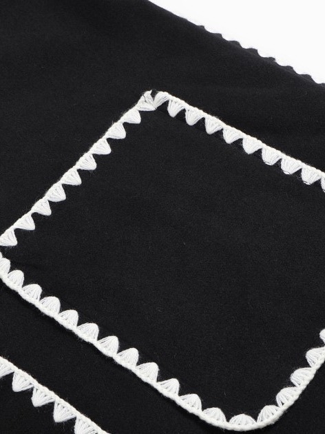 Women's Clothing Double sided Woolen Long Sleeves with Scarf and Tassel Long Tops and Windbreaker Jackets_voghion.com