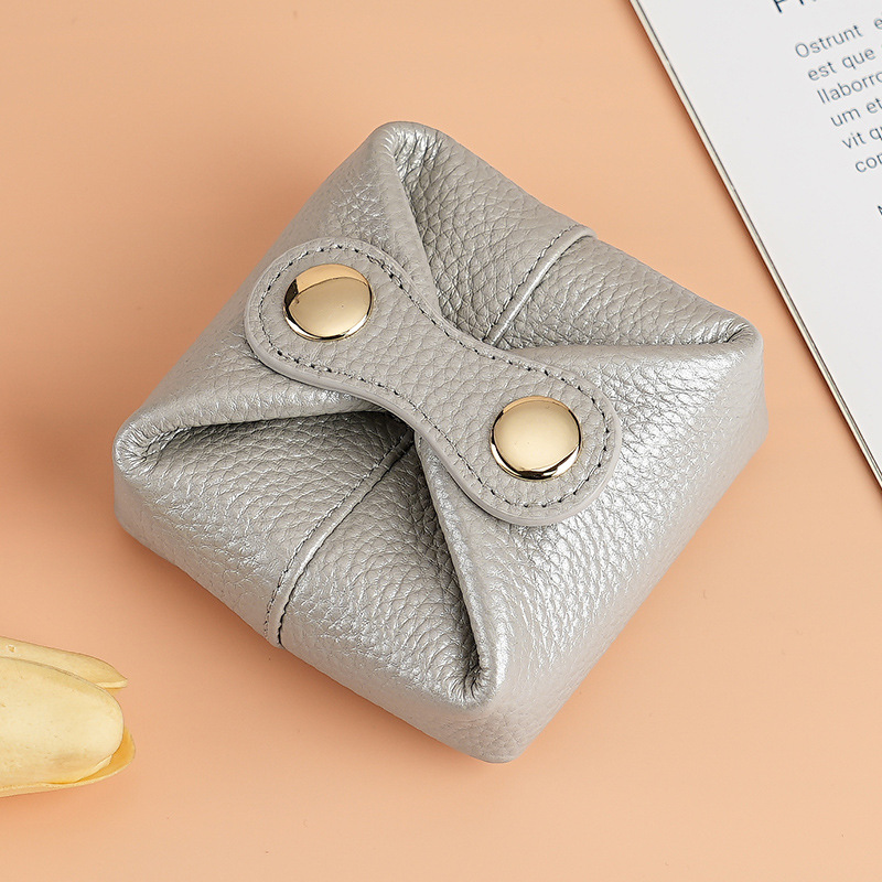 おしゃれ日韩系小銭入れソフト牛革ミニイヤホンキー女性コイン口赤収纳バッグ豆カバン