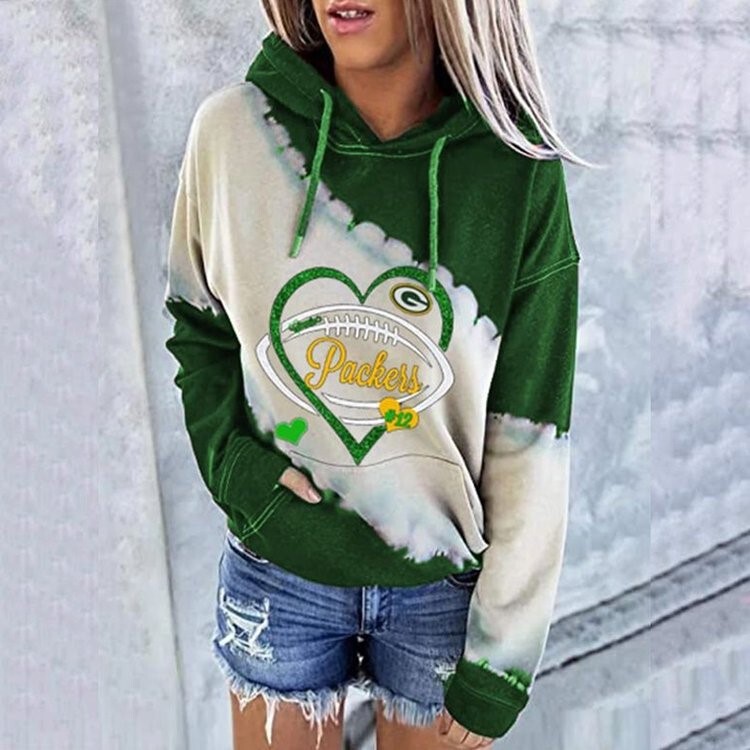 European and American Long Sleeve Hoodie Women's Street Football NFL Print Women's Long Sleeve Pullover Hoodie European and American Long Sleeve Hoodie Women's Street Football NFL Print Women's Long Sleeve Pullover Hoodie