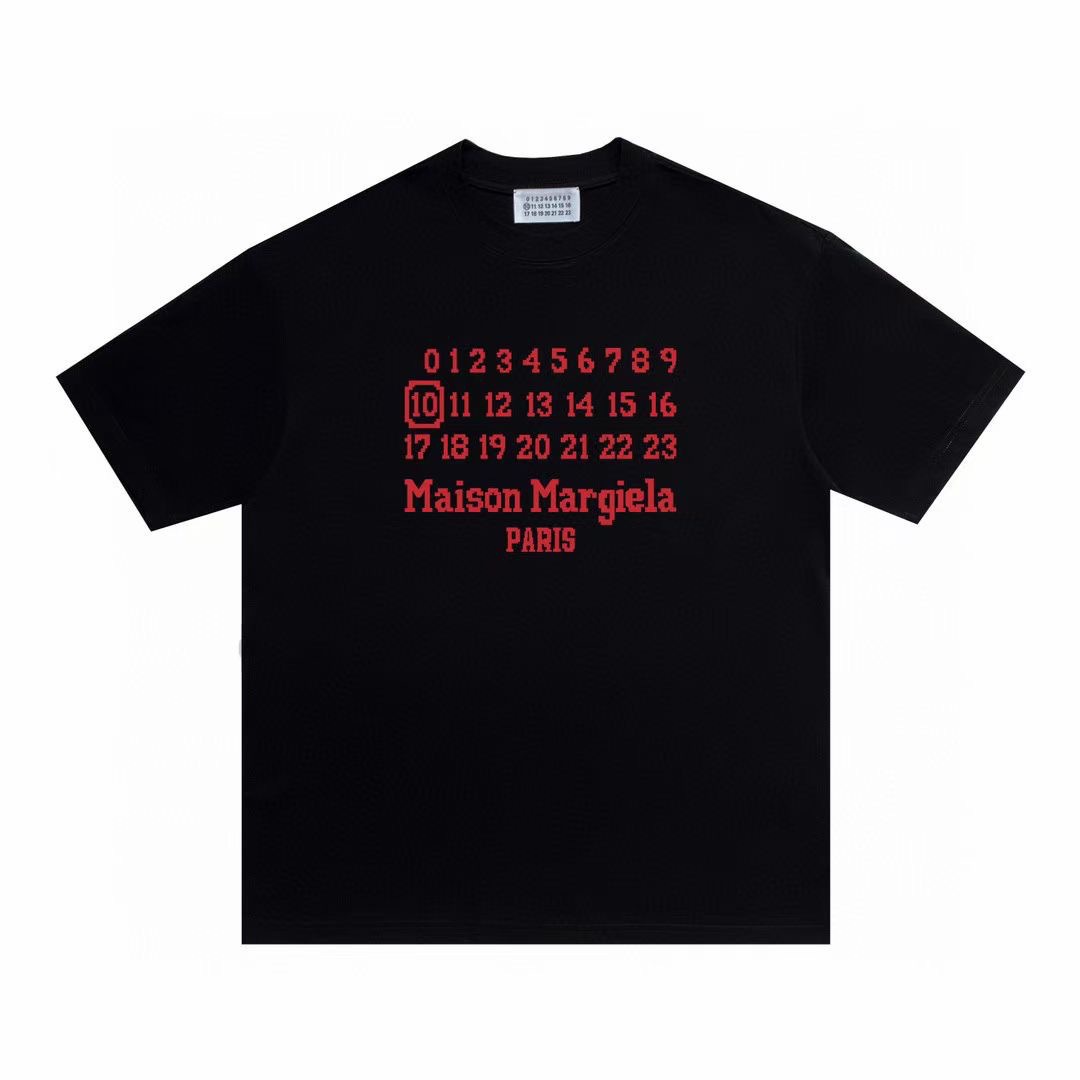 Maison Margiela T-shirt Numeric Logo Pixel Print Black