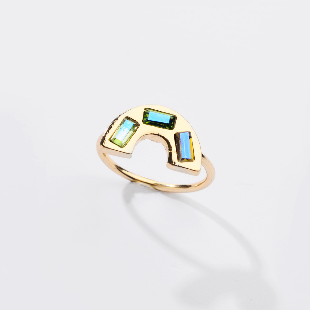 Fashion Simple New Style Rainbow Crystal  Ring display picture 1