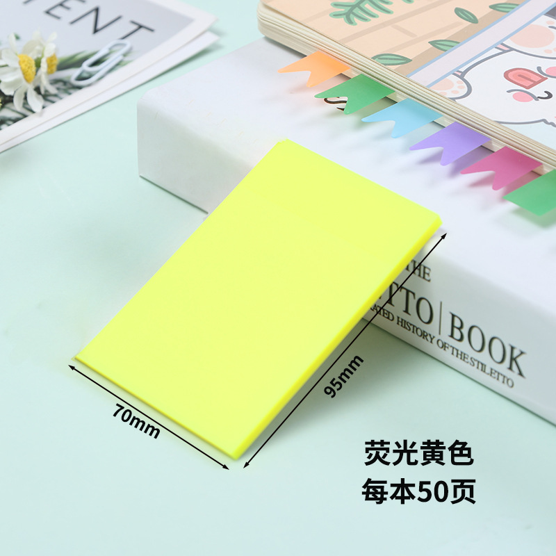 Directo de fábrica transparente nota adhesiva de color nota adhesiva Morandi etiqueta de color de plástico PET nota fuerte etiqueta adhesiva