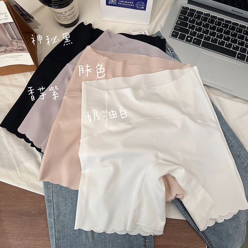 Peach Donna Summer Ice Silk Seamless Cooling Belly Shaping Breathable Cotton Crotch Mid-High Waist Women's Boxer Safety Pants