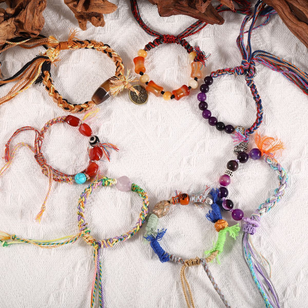 Cross-Border Best-Selling Xizang-Style Hand-Woven Buddhist Beads Ruyi Rope Personalized Ethnic Style Factory Direct Sales Wholesale