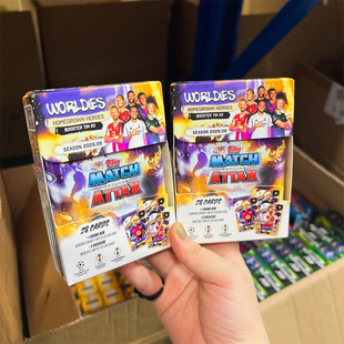 正版授权2025-2026 Topps欧冠 Match Attax迷你铁盒黄色款收藏卡-阿里巴巴