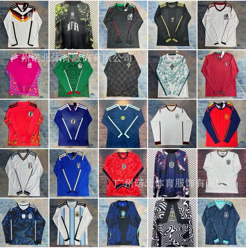 National Team Argentina Portugal Spain Brazil Long-Sleeved Football Jerseys Mexico Italy Long-Sleeved Jerseys