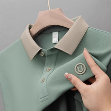 2024季polo衫短袖男短袖修身休闲商务轻奢翻领T恤衫透气夏季上衣