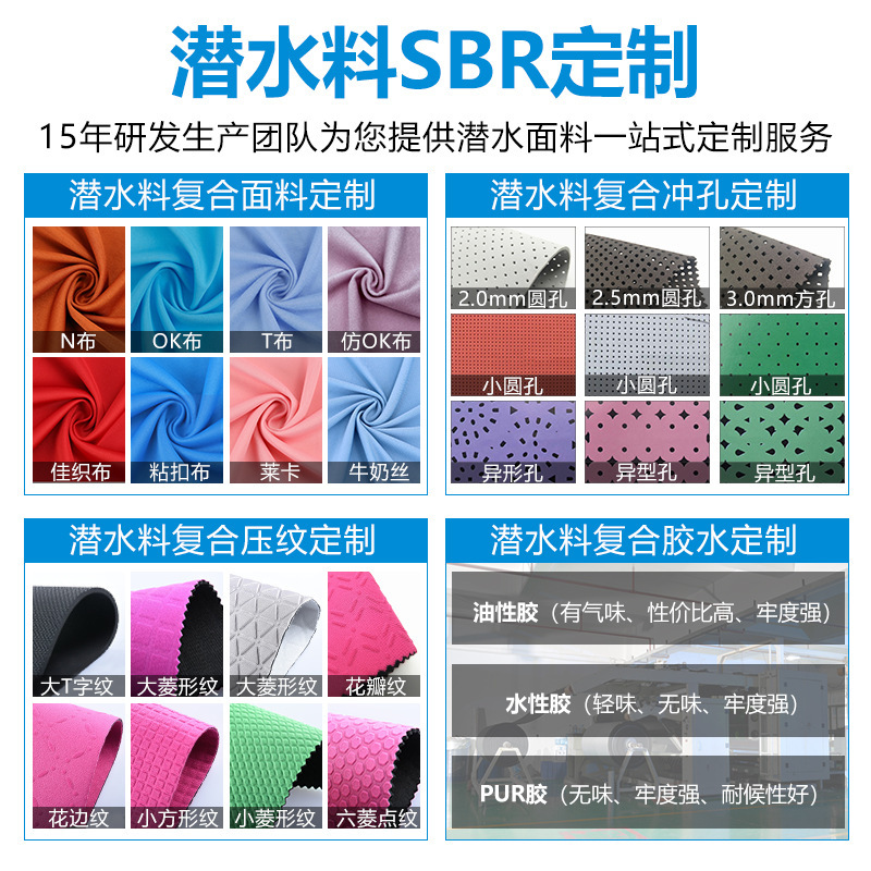 厂家批发莱卡潜水面料 箱包手袋防水布料无气味贴合加硬潜水料SBR|undefined