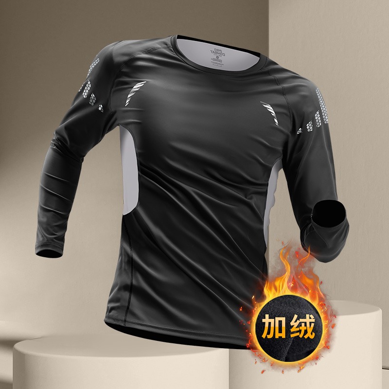Capa de invierno para hombres con mangas largas con base de tercife seco rápido acondicionamiento físico correr entrenamiento chaqueta de baloncesto ropa interior cálida otoño invierno
