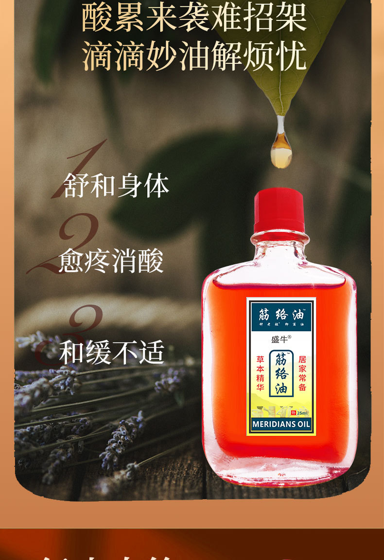 Meridian Soothing Massage Oil External Herbal Liniment 25ml for Body Massage and Wellness Care in use