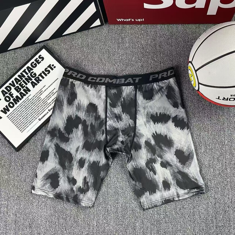American-Style Animal Pattern Basketball Compression Shorts Fitness Workout Shorts Men's Elastic Sports Pants