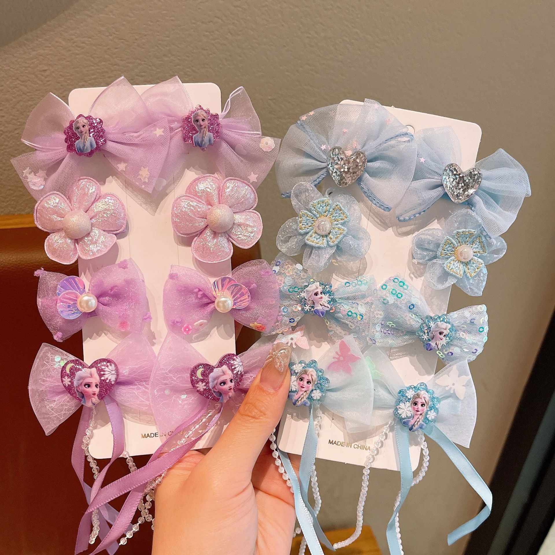 Horquilla de hielo y nieve para niños Aisha Princess bowknot borla horquilla niña Romance clip dulce flequillo accesorios para el cabello