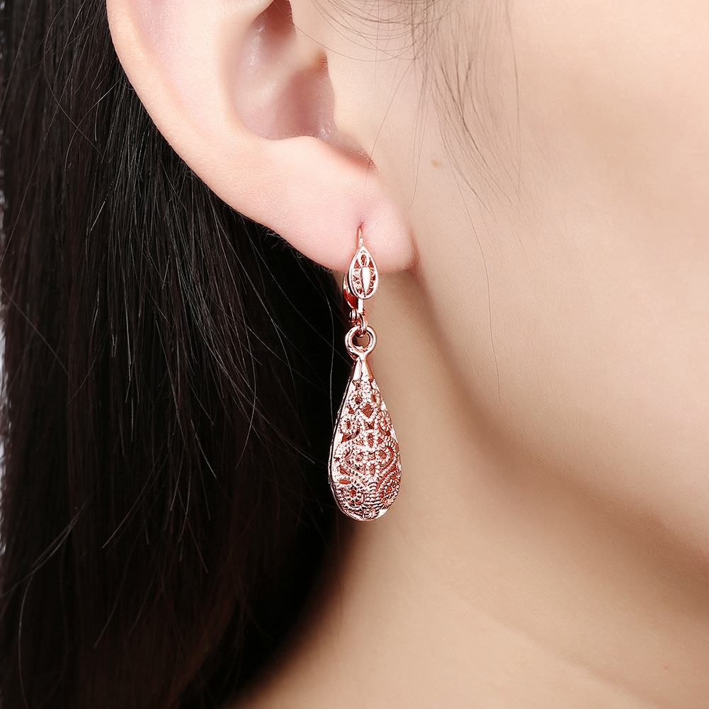 Simple Style Water Droplets Copper Plating Drop Earrings 1 Pair