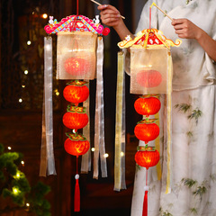中秋节灯笼儿童手工diy材料包宫灯 手提汉服古风发光花灯摆摊批发