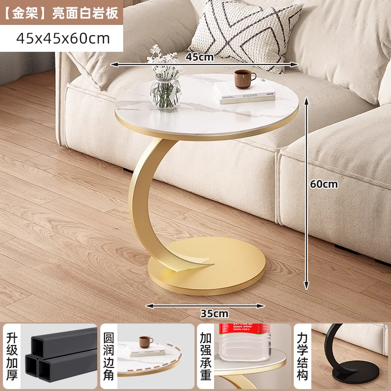 [광택 흰색 슬레이트] 직경 45CM + 골드 프레임