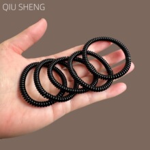 简约电话线发圈细款手环发绳头绳扎头发马尾弹力皮筋韩国发饰品