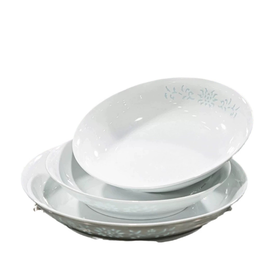 Jingdezhen белый фарфор Линглонг посуда глазурованный набор тарелок совмещенная элитная посуда для дома подарок здоровье для переезда