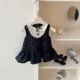 波点夏季女童娃娃领公主裙