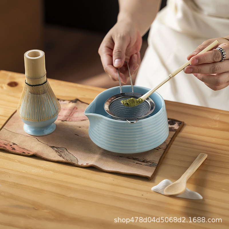 国境を越えた日本抹茶茶道道具、百本立茶筌、抹茶茶碗、宋代茶注ぎセットの家庭用コンプリートセット|undefined