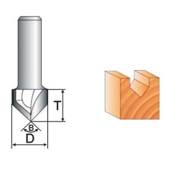 威力狮牌 木工V型雕刻刀 V型开槽刀 V型木工铣刀 开90°槽W3602A