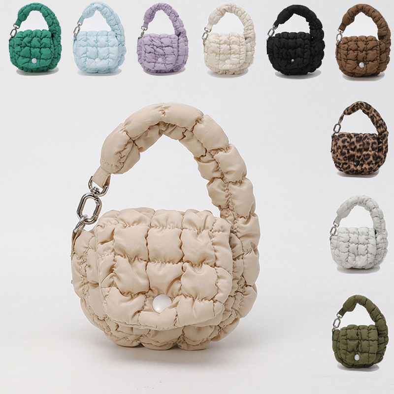 2026 New Pleated Cloud Bag Korean Mini Coin Purse Pendant Clutch Handbag Versatile Small Bag