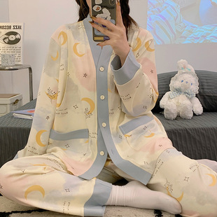 May 202 Summer Thin Postpartum Pure Cotton Nursing Pajamas Maternal Feeding Pregnant Women suit plus size Home Clothes