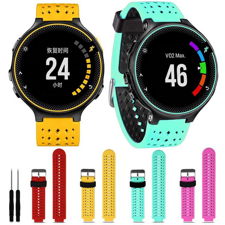 Подходит для Garmin Forerunner220/230/620/630/235 с алмазным отверстием, Двухцветный силиконовый ремешок
