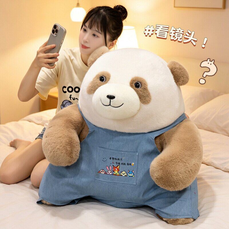 Denim suspenders, doll, plush cute toy, panda