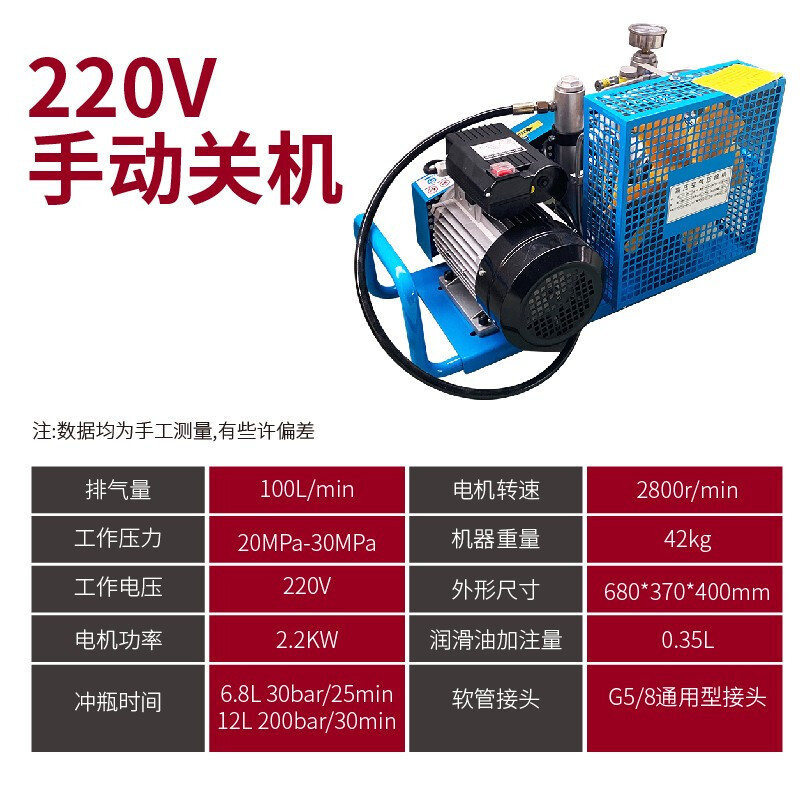 空气呼吸器高压充气泵30mpa潜水瓶打气机20mpa消防充气泵25mpa