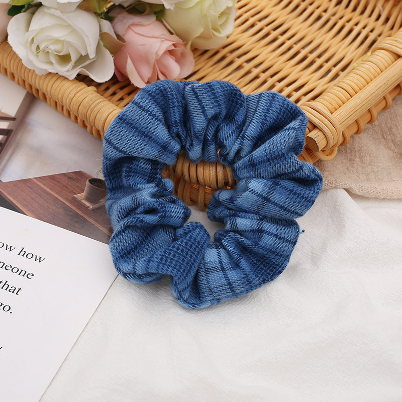 Encaje de flor coreana Encaje de intestino grueso Anillo de cabello femenino Cabeza de flor de viento pastoral Cuerda de cabeza de bola de gran tamaño Accesorios para el cabello de alta calidad