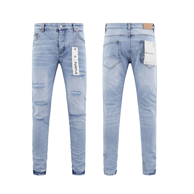PURPLE BRAND JEANS美潮高街男士休闲破洞设计款修身显瘦牛仔长裤|undefined