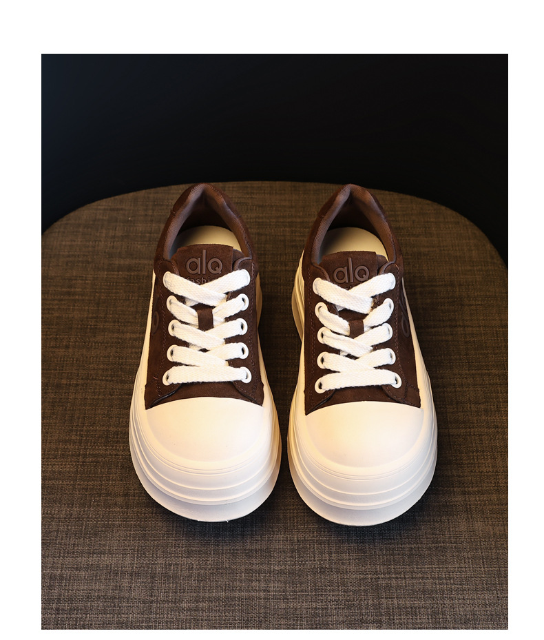 Giày sneaker nữ đế dày tăng chiều cao HY9858 phong cách platform — màu nâu chi tiết 19