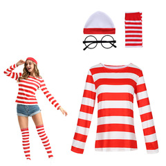 Halloween Parent-Child Costume Smart Wally Where's Wally British Animation Costume Cosplay