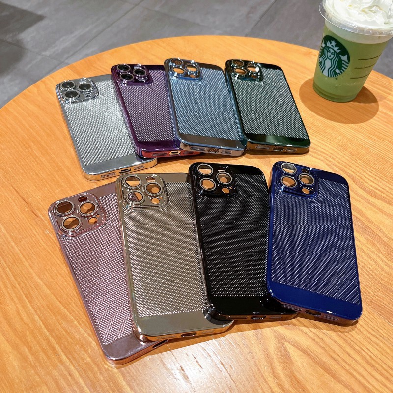适用苹果15ultra电镀散热手机壳iPhone14新款网壳13镜头膜防摔pc