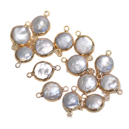 Zhuji natural fresh water pearl button edge baroque scattered beads DIY necklace pendant connector accessories wholesale