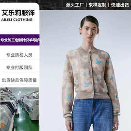 桐乡濮院毛衣定制工厂针织开衫加工来样打版小批量贴牌加工针织衫