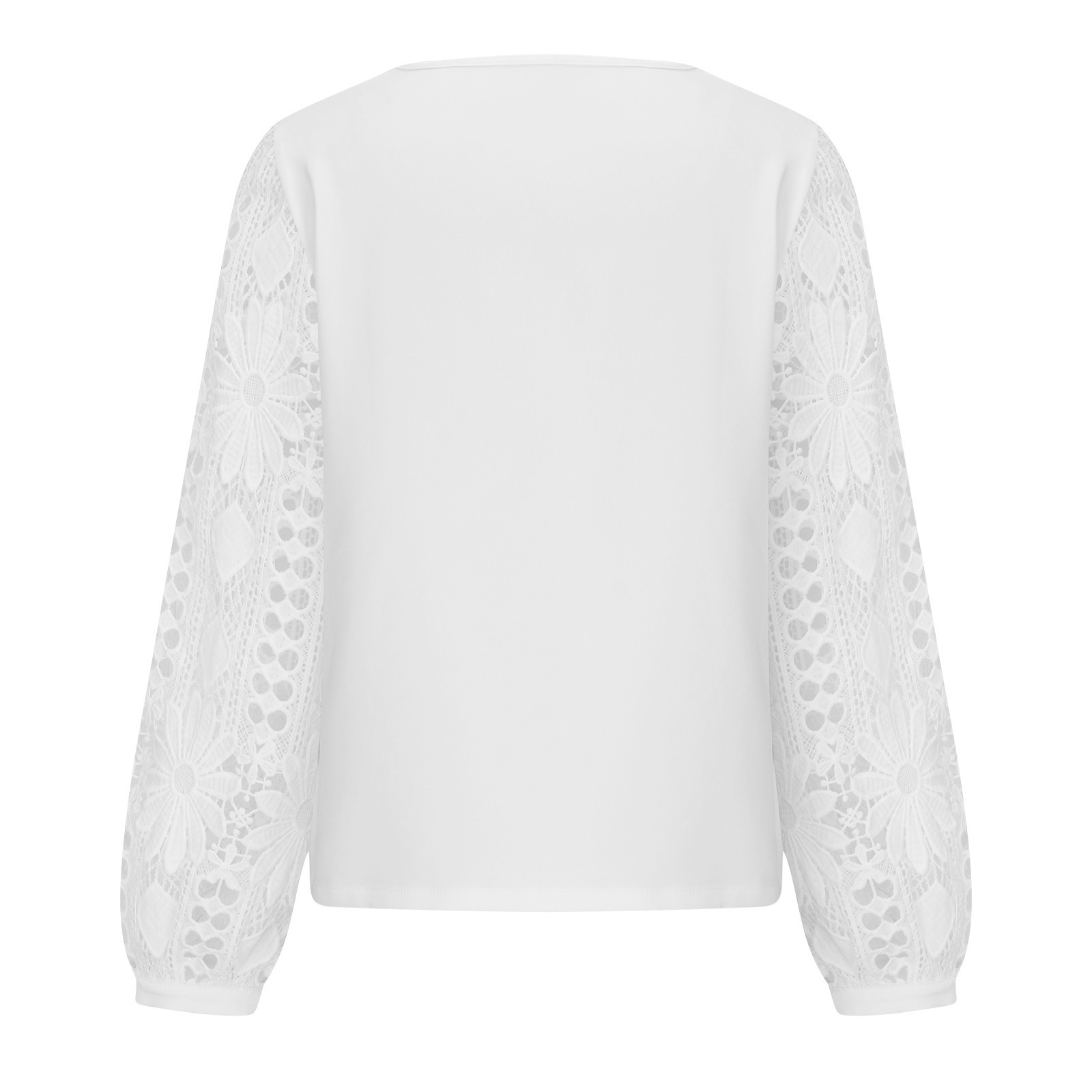 Vêtements pour femmes 2024 printemps et automne mode élégant nouveau pull tricoté à épissure de dentelle tous les hauts assortis_voghion.com