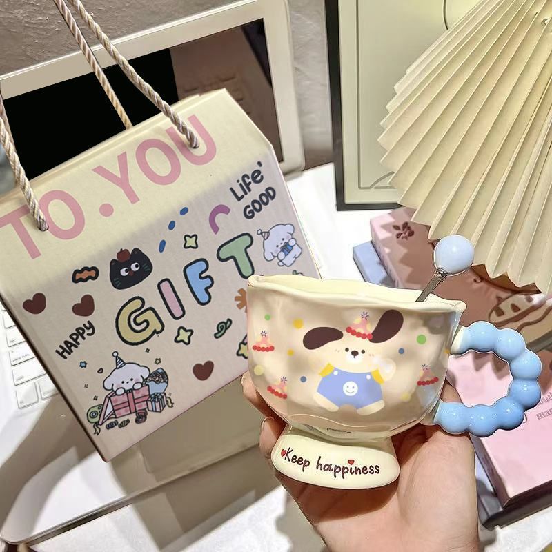 可爱卡通ins马克杯高颜值杯子陶瓷情侣水杯送女生生日礼物伴手礼|undefined