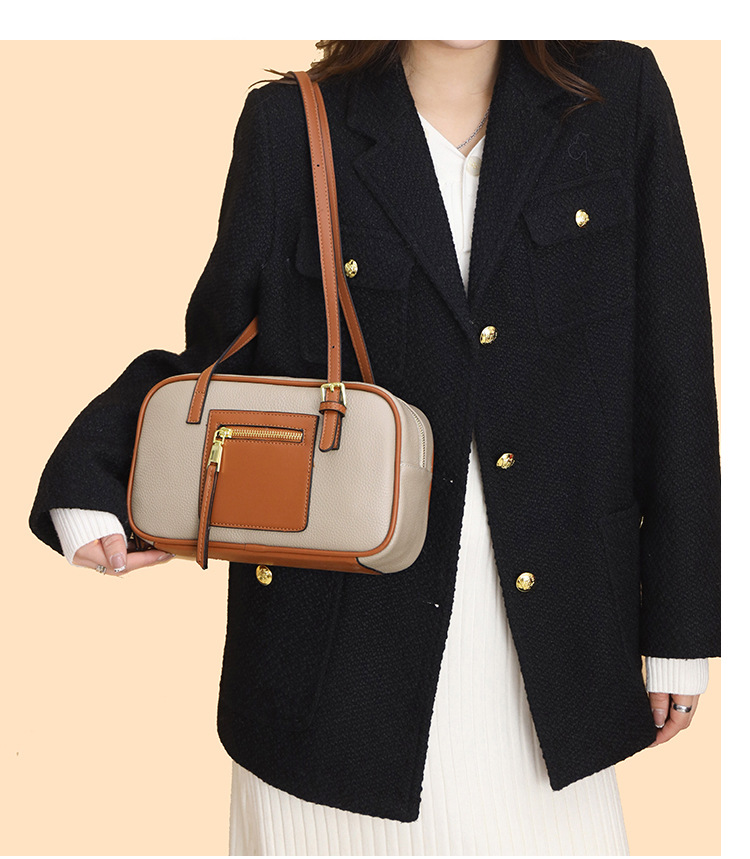 Winter New Fashion Contrasting Color Ladies Handbag Shoulder Bag Wholesale display picture 3