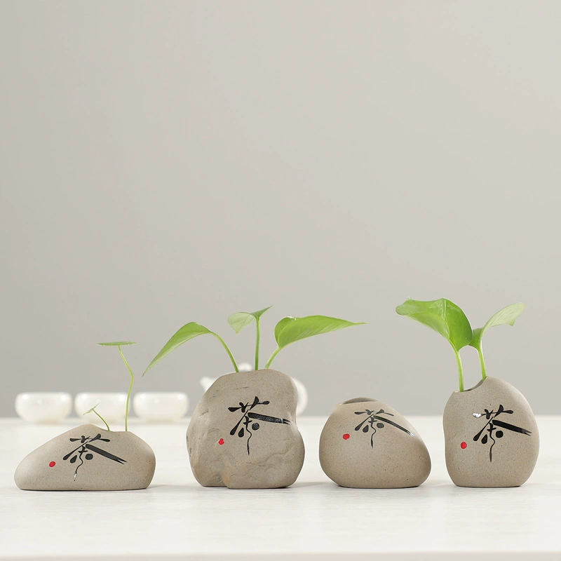 Грубый керамический маленький гидропонный цветочный горшок малого диаметра ваза цветочная вставка столешница украшение медной травы зеленая водяная посуда