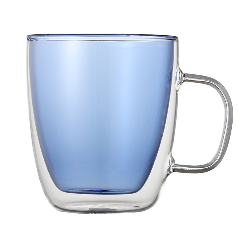Taza de agua de vidrio de doble capa taza de vidrio en forma de huevo taza de café transparente taza de leche