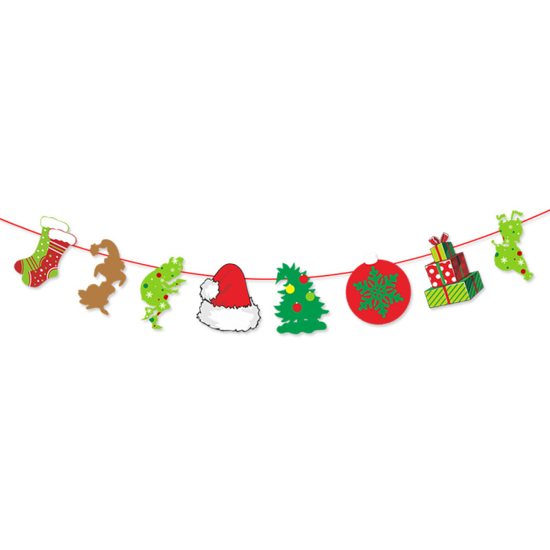 クリスマスパーティー装飾クリスマスツリーグリーン奇テーマクリスマス旗クリスマス帽ケーキ装飾カード|undefined