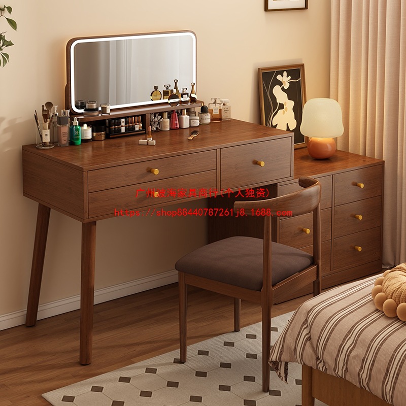 Dressing Table Bedroom Modern Simple 2025 New Small Apartment Storage Cupboard Integrated Makeup Mirror Makeup Table