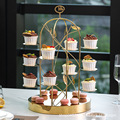 欧式三层下午茶点心盘蛋糕架甜品台摆件展示架茶歇摆台水果盘架子