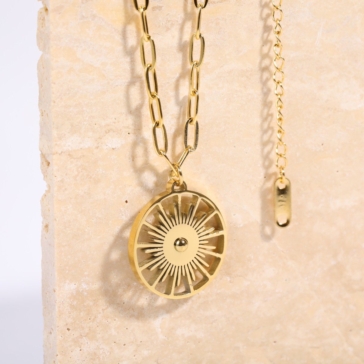 Unisex Fashion Shell Gear Titanium Steel Shell Necklace Gold Plated Stainless Steel Necklaces