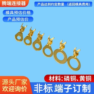 黄铜O型接线端子 线束接地专用接线耳 来图来样 开模定制端子