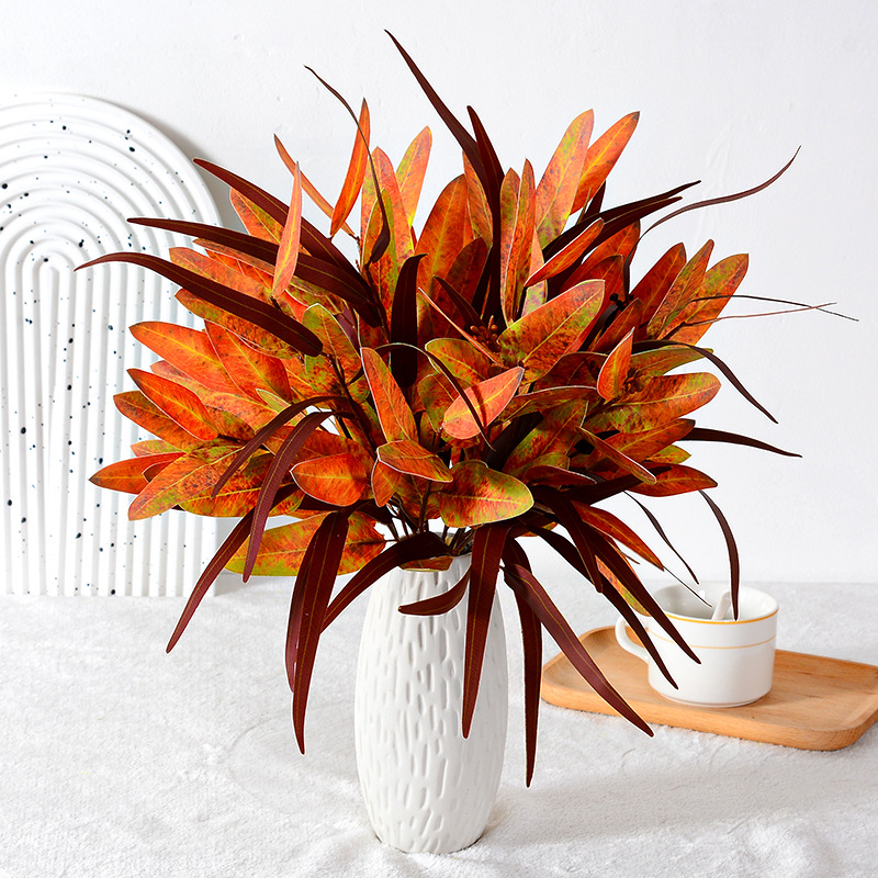 仿真手感尤加利葉3D打印桉樹葉垂柳葉綠植家居裝飾跨境貨源廠家